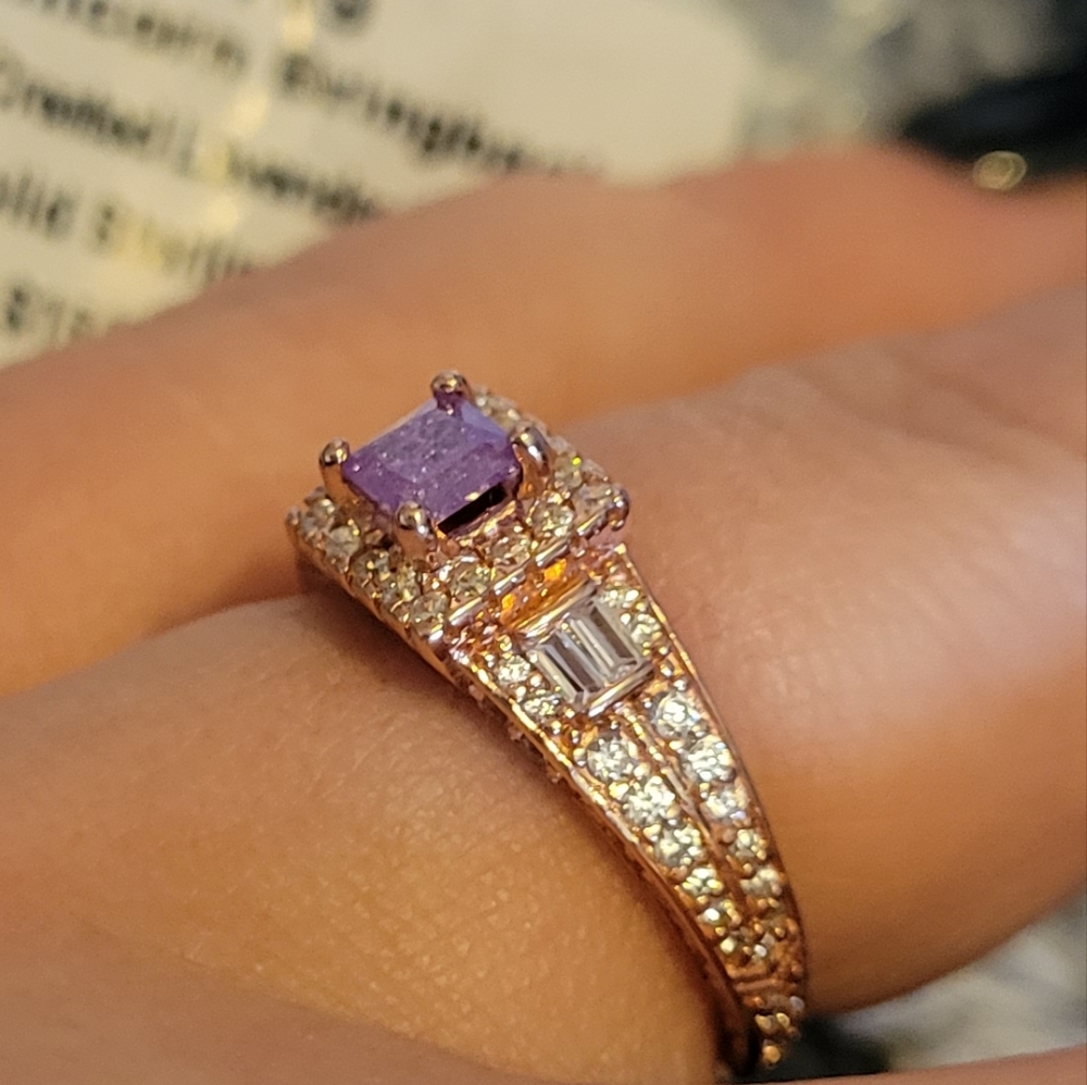 💍Bomb Party Lavender Ice Crystal Ring💍 Size 7 - Picture 2 of 4